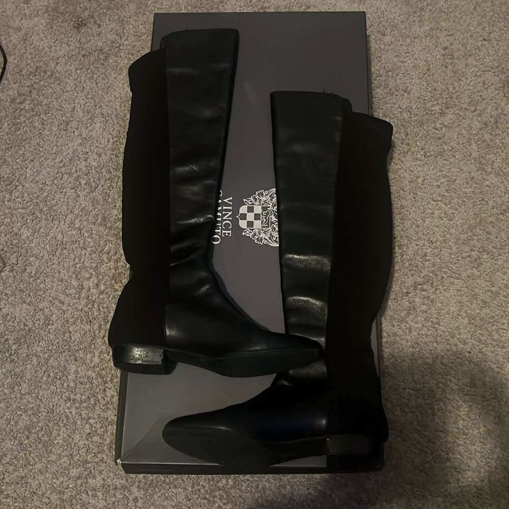 Vince Camuto black leather boots